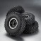 DISC.. Tires with 5-Spoked Wheels Heavy Duty 1.9*4.6", Black/Si (2