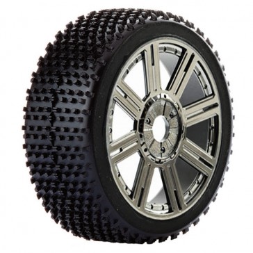 1:8 CUBOID MOUNTED ON 8-SPOKE BLACK CHROME (PR)