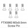 DISC.. FLAT SHOULDER SCREW M3X9.5MM 12PCS