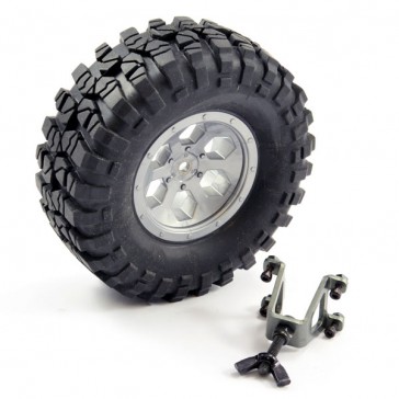 OUTBACK SPARE TYRE MOUNT & TYRE/6 HEX WHEEL GREY