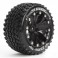 DISC.. ST-HUMMER 1-10 Stadium Tire Set Soft (Black Rims STAMPEDE Rear