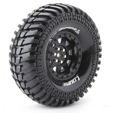 DISC.. CR-ARDENT 1/10 Crawler Tire Set Super Soft (Black 1.9" Rims)
