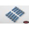 DISC.. M3 Long Straight Aluminum Rod Ends (Blue) (10)