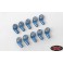 M3 Extended Offset Short Aluminum Rod Ends (Blue) (10)