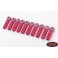 DISC.. M3/M4 Long Straight Aluminum Rod Ends (Red) (10)