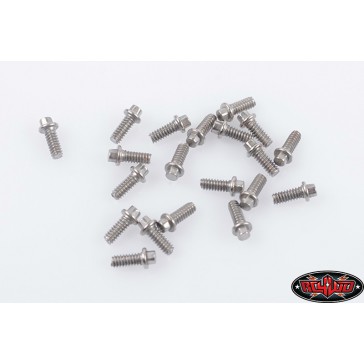 Miniature Scale Hex Bolts (M1.6 x 4mm) (Silver)