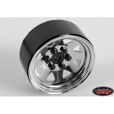 6 Lug Wagon 1.9 Steel Stamped Beadlock Wheels (Chrome)