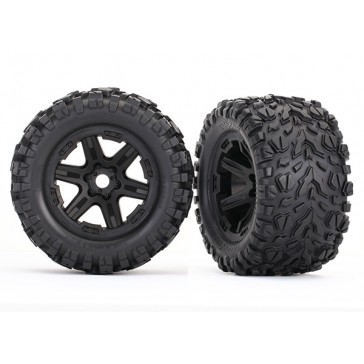 Tires & wheels, assembled, glued (black wheels, Talon EXT tires, foam