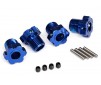 Wheel hubs, splined, 17mm (blue-anodized) (4)/ 4x5 GS (4), 3x14mm pin