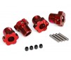 Wheel hubs, splined, 17mm (red-anodized) (4)/ 4x5 GS (4), 3x14mm pin