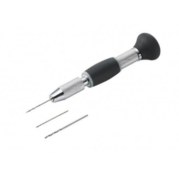 Hand Drill (Pin Vice) w/3x Bits(.7/1/1.3mm)