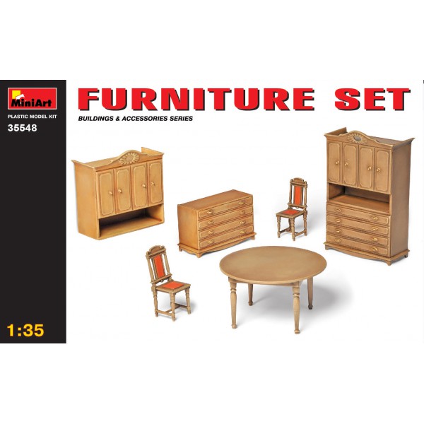 Miniart 35548-1/35 Furniture Set Building And Accessories Plastic Model Kit 