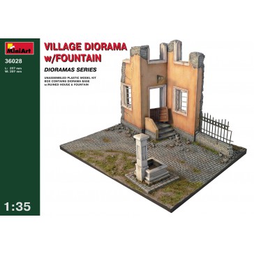 Village diorama+fontain1/35
