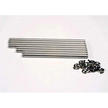 Suspension pin set, stainless steel (w/ E-clips)