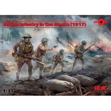 Brit.Inf.in Gas Masks '14 4fig 1/35