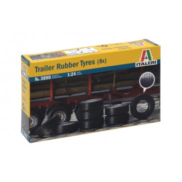 TRAILER RUBBER TYRES (8X) 1/24
