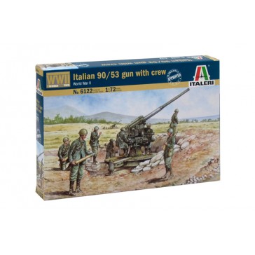 DISC.. ITALIAN 90/53 GUN WITH CREW 1/72