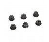 4mm Aluminum Serrated Lock Nuts, Black (6)