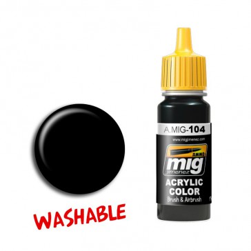 ACRYLIC COLOR WASHABLE BLACK JAR 17ML