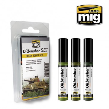 OILBRUSHER SET GREEN TONES 3 JARS 35 ML