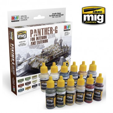 SET PANTHER-G COLORS INTERIORS EXTERIORS 12 JARS 17 ML