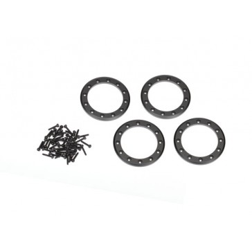 Beadlock rings, black (1.9') (aluminum) (4)/ 2x10 CS (48)