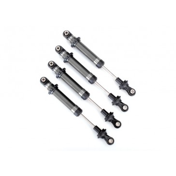 Shocks, GTS, silver aluminum (assembled without springs) (4) (for use