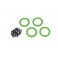 DISC.. Beadlock rings, green (1.9') (aluminum) (4)/ 2x10 CS (48)