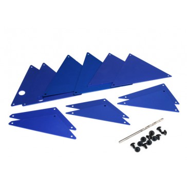 Tube chassis, inner panels, aluminum (blue-anodized) (front (2)/ whee