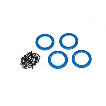 Beadlock rings, blue (1.9') (aluminum) (aluminum) (4)/ 2x10 CS (48)