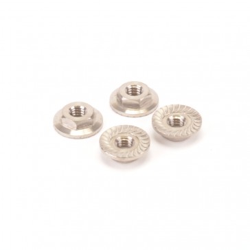 Titanium Low Profile M4 Serrated Nut (pk4)