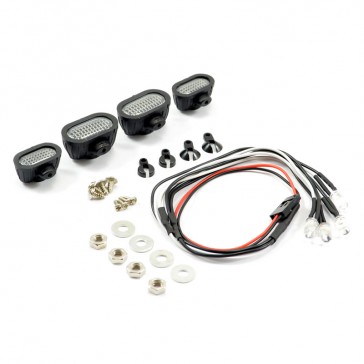 LIGHT SET w/LED,LENSES WIRE CONNECTOR 4PC - RECTANGLE