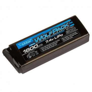 WOLFPACK LIPO 1600MAH 30C 7.4V FLAT