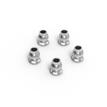 ALUMINUM SHOCK END BALL 5.8X7.3MM (SILVER) (5)