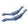 Chassis braces, lower machined 6061-T6 aluminum (blue) (2)/