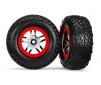 Tires & wheels, glued on SCT chrome split spoke wheels TSM