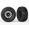 Tires & wheels, assembled, glued (black wheels, gravel patte