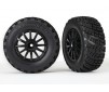 Tires & wheels, assembled, glued (black wheels, gravel patte