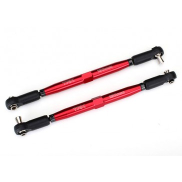 Toe links, X-Maxx (TUBES red-anodized, 7075-T6 aluminum, stronger tha