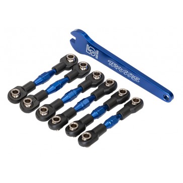 Turnbuckles, aluminum (blue-anodized), camber links, 32mm (front) (2)