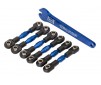 Turnbuckles, aluminum (blue-anodized), camber links, 32mm (front) (2)