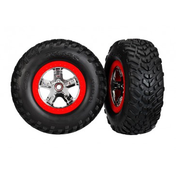 Tires & wheels, glued on SCT Chrome wheels TSM Rated