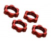 Wheel nuts, splined, 17mm, serrated (red-anodized) (4)