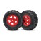 Tires and wheels, ass, glued (SCT Red wheels, SCT off-road