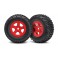 Tires and wheels, ass, glued (SCT Red wheels, SCT off-road