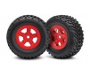 Tires and wheels, ass, glued (SCT Red wheels, SCT off-road