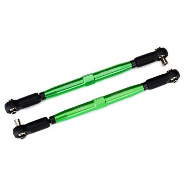 Toe links, X-Maxx (TUBES green-anodized, 7075-T6 aluminum, stronger t