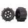 Tires & wheels, assembled, glued (black 3.8' wheels, paddle tires, fo