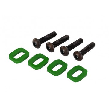 Washers, motor mount, aluminum (green-anodized) (4)/ 4x18mm