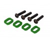 Washers, motor mount, aluminum (green-anodized) (4)/ 4x18mm